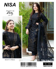 3 Pcs Unstitched Lawn Embroidery Suit For Women