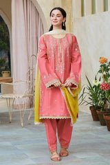 3 Pcs Women's Unctiched Lawn Embroidered Suit