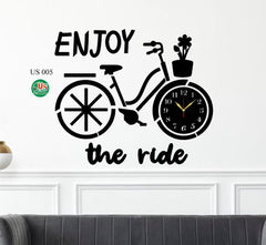 Beautiful Cycle Art MDF Wood Wall Clock