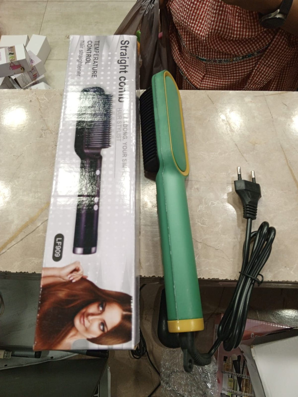 909 Hair Straightener Brush | 6 Heat Modes Electric Hair Straightening Comb