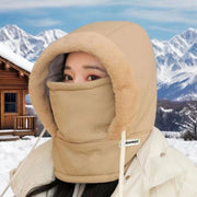 Winter Warm Hooded Face Mask for Men & Women – Thick Velvet Fur-Lined Winter Hat, Windproof Neck Warmer & Ear Protection