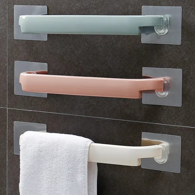 Bathroom Towel Bar Extended Double Rod Wall Mounted No Drilling Required Towel Holder For Toilet Rod Slippers Rack Wholesale