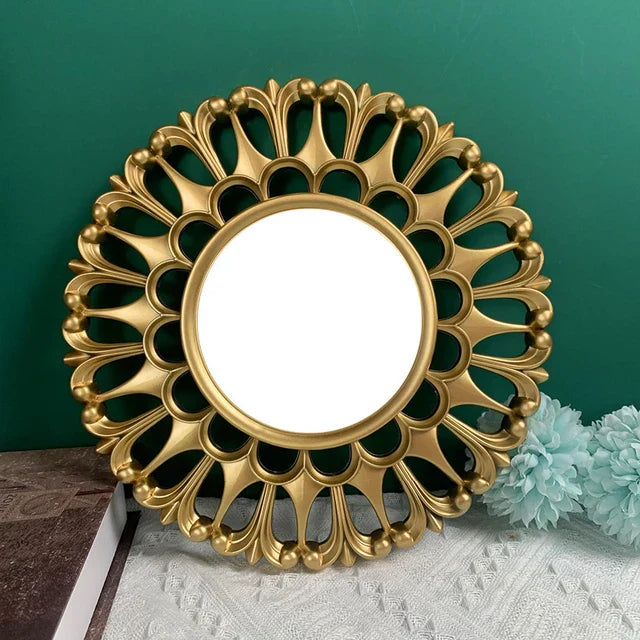 Bedroom Decoration Round Floral Mirror