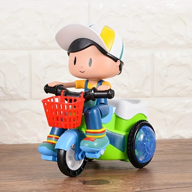 Musical Stunt Tricycle Car 360 Degree Rotate Luminous Motorcycle Baby Toy