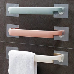 Bathroom Towel Bar Extended Double Rod Wall Mounted No Drilling Required Towel Holder For Toilet Rod Slippers Rack Wholesale