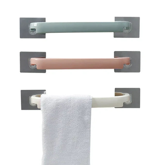 Bathroom Towel Bar Extended Double Rod Wall Mounted No Drilling Required Towel Holder For Toilet Rod Slippers Rack Wholesale