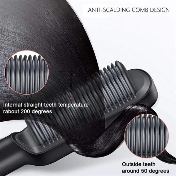 Hqt-909 Hair Straightener Ceramic Heated Hair Brush | Brush Straightener | Ceramic Heated Hair | Hair Styling | Hair Beauty Tool | Straight , Curl Different Styling Hair Ceramic Brush ( Random Color )