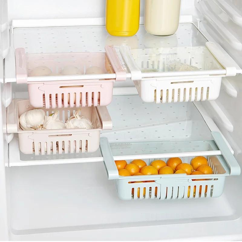 Adjustable Plastic Fridge Storage Basket