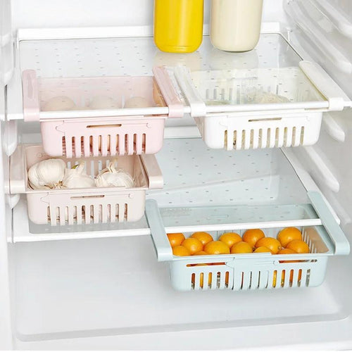 Adjustable Plastic Fridge Storage Basket