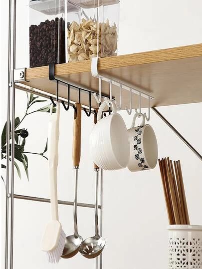 Multi-Purpose Kitchen Shelf Hanging Hooks – Space-Saving Utensil & Cup Organizer
