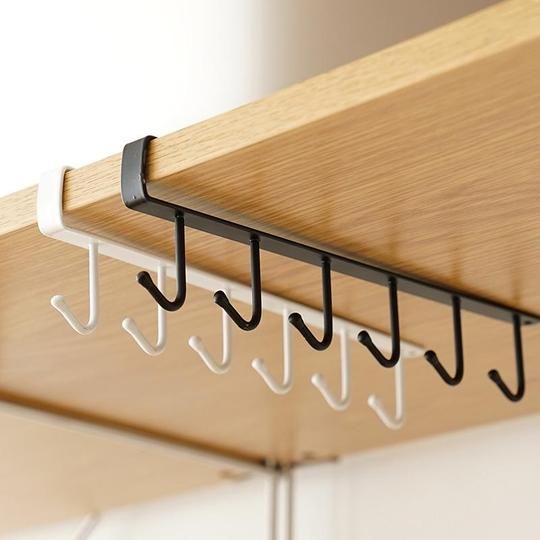 Multi-Purpose Kitchen Shelf Hanging Hooks – Space-Saving Utensil & Cup Organizer