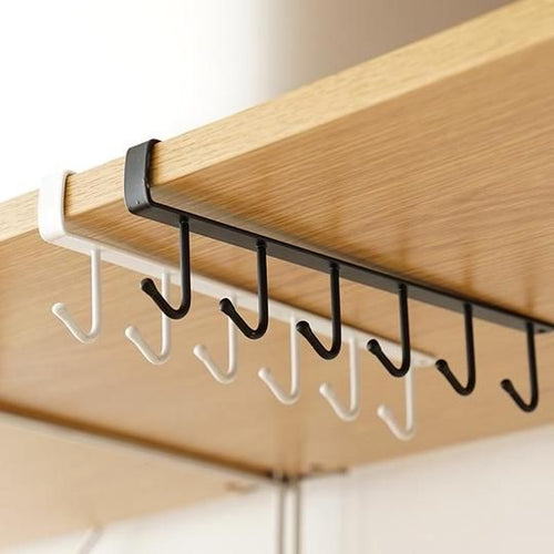 Multi-Purpose Kitchen Shelf Hanging Hooks – Space-Saving Utensil & Cup Organizer