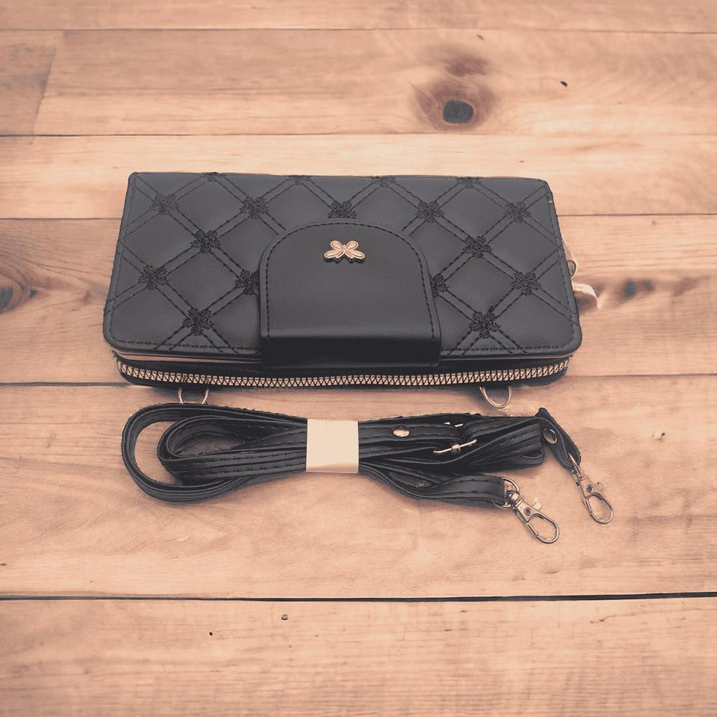 Pu Leather Embroidered Clutch