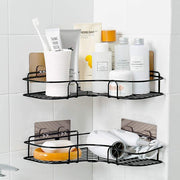 Stainless Steel Black Corner Bathroom Organizer – Space Saving Shower & Storage Rack