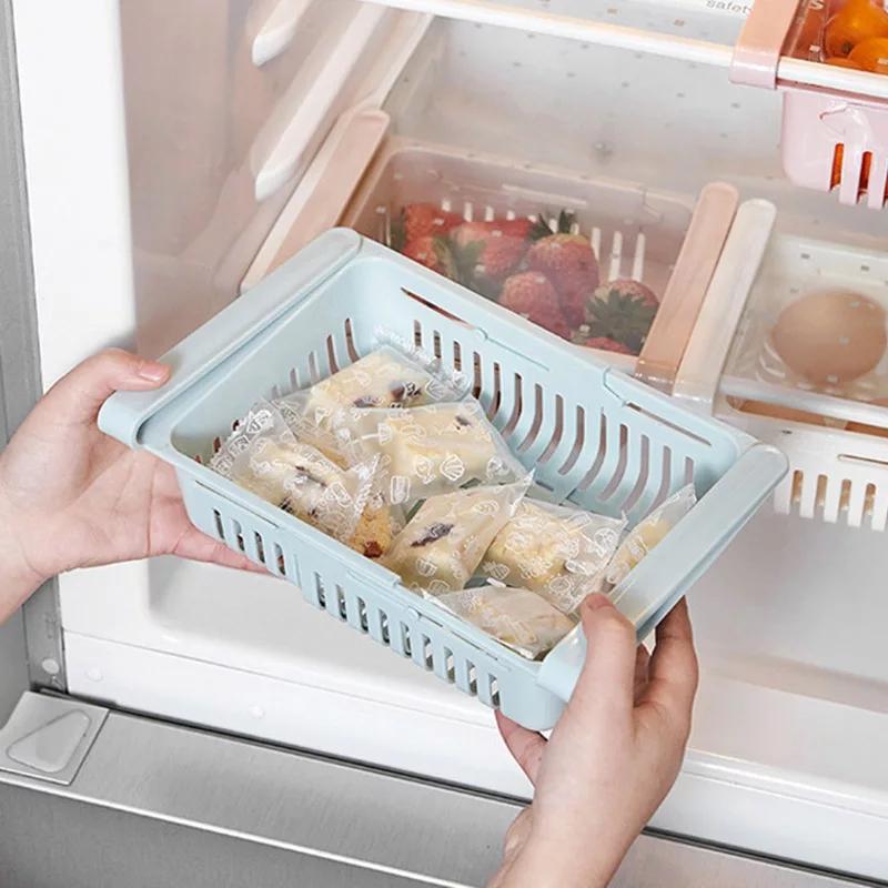 Adjustable Plastic Fridge Storage Basket