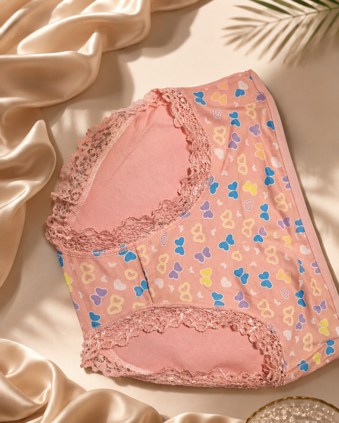 Premium Women’s Cotton Printed Panty with Elegant Lace Trim – Soft & Comfortable