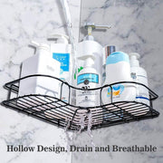 Stainless Steel Black Corner Bathroom Organizer – Space Saving Shower & Storage Rack