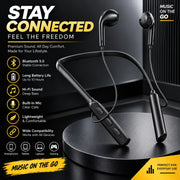 Premium Wireless Neckband Bluetooth Earphones – Long Battery & Hi-Fi Sound